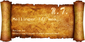 Mellinger Tímea névjegykártya